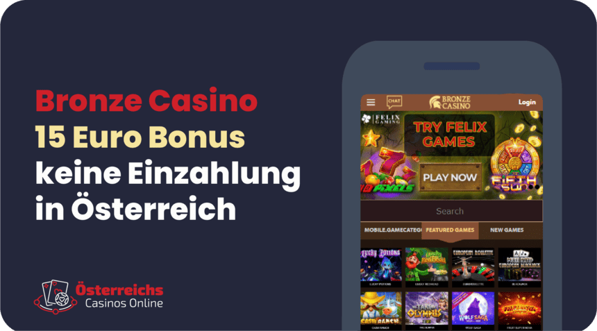 Bronze 15€ No Deposit Bonus Österreich Bronze - 15€ Ohne Einzahlung für Neukunden im antik-römischen Design Casino