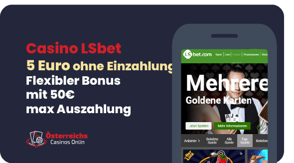 LSbet Bonus: 5€ gratis für Casino und Wetten – maximal 50€ auszahlbar bei 40-fachem Umsatz