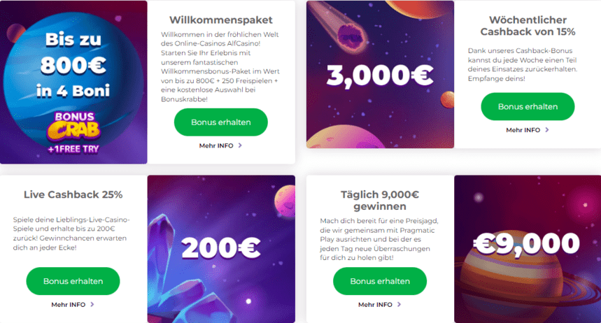 Promotionsgebote Promotionsgebote in Alf Casino Online 2025