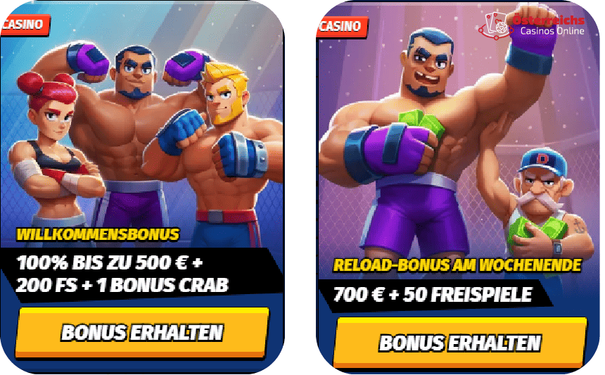 Bonusangebote Cashback, Bonus ohne Einzahlung, Turniere bei Big Clash AT