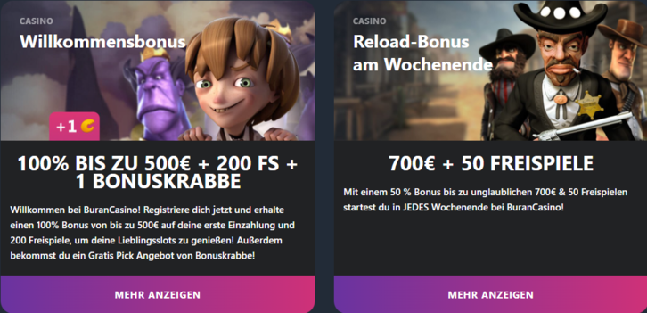 Promotionsgebote Promotionsgebote in Buran Casino Online 2025