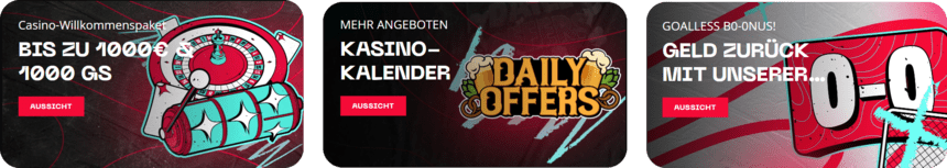 Bonusangebote Aktuelle Bonusangebote für österreichische Spieler bei Casino Chalk Wins