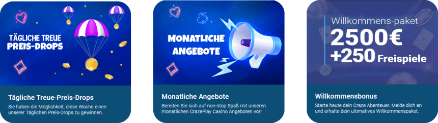 Promotionsgebote Promotionsgebote in Crazeplay Casino Online