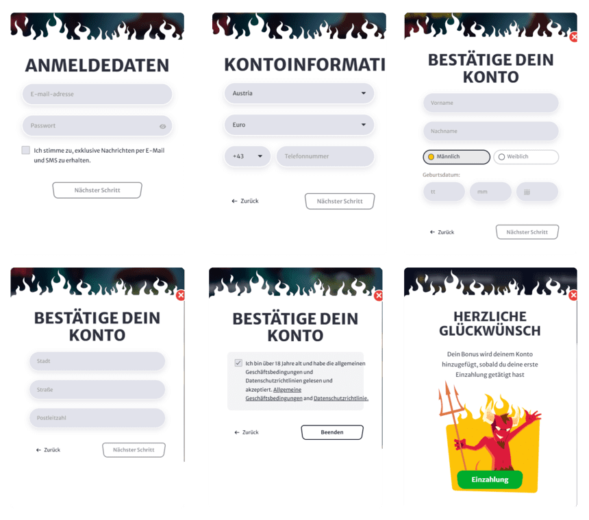 Registrierungsprozess Registrierung bei hellspin Casino für Spieler aus Österreich 2025