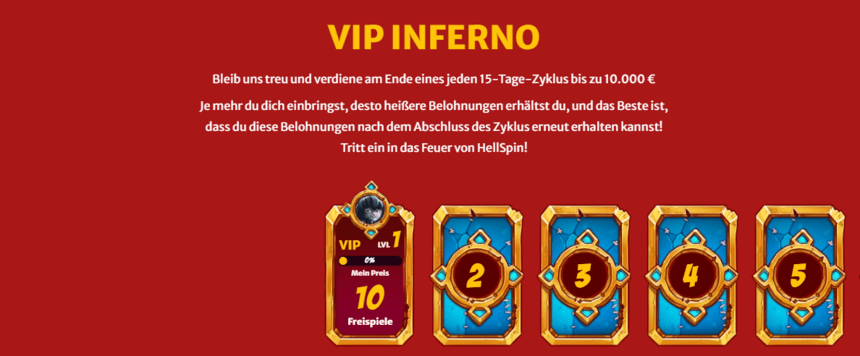 VIP-Programm für Hell Spin-Spieler VIP-Programm
