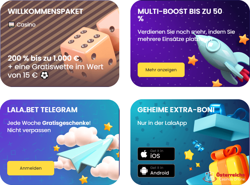 Promotionsgebote Promotionsgebote in Lalabet Casino Online