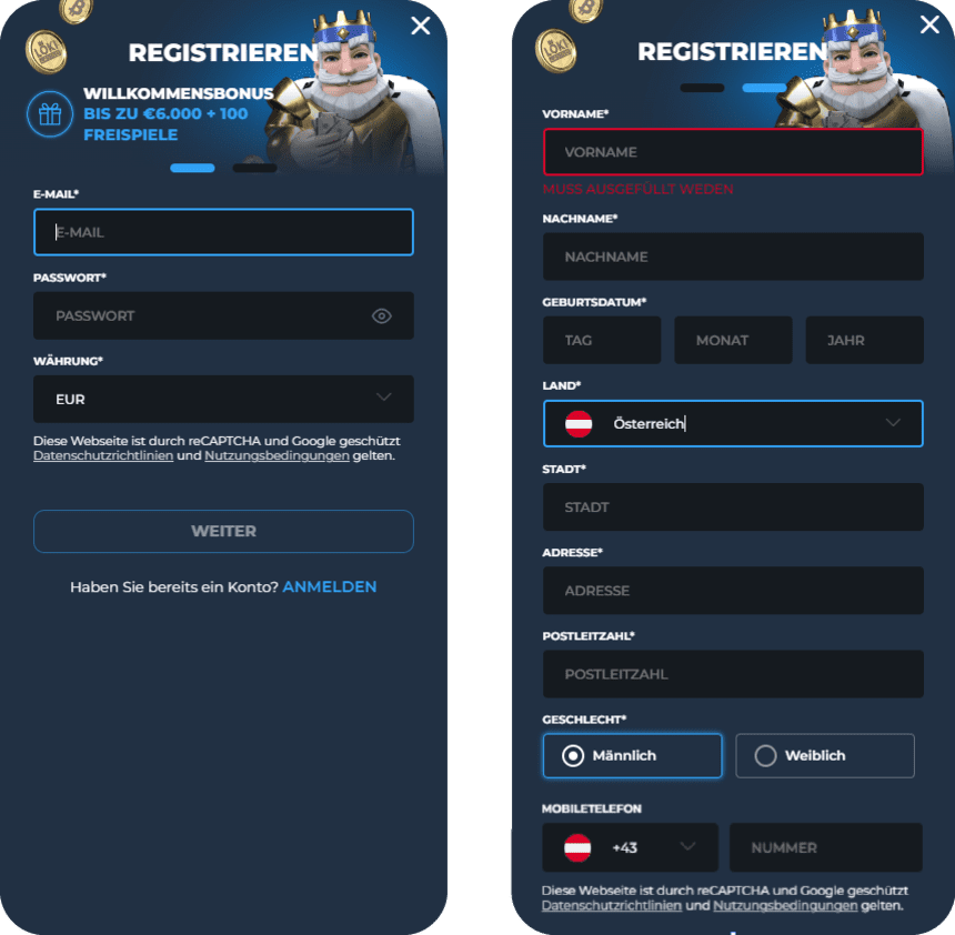 Registrierungsprozess Registrierung bei Loki für Spieler aus Österreich 2025