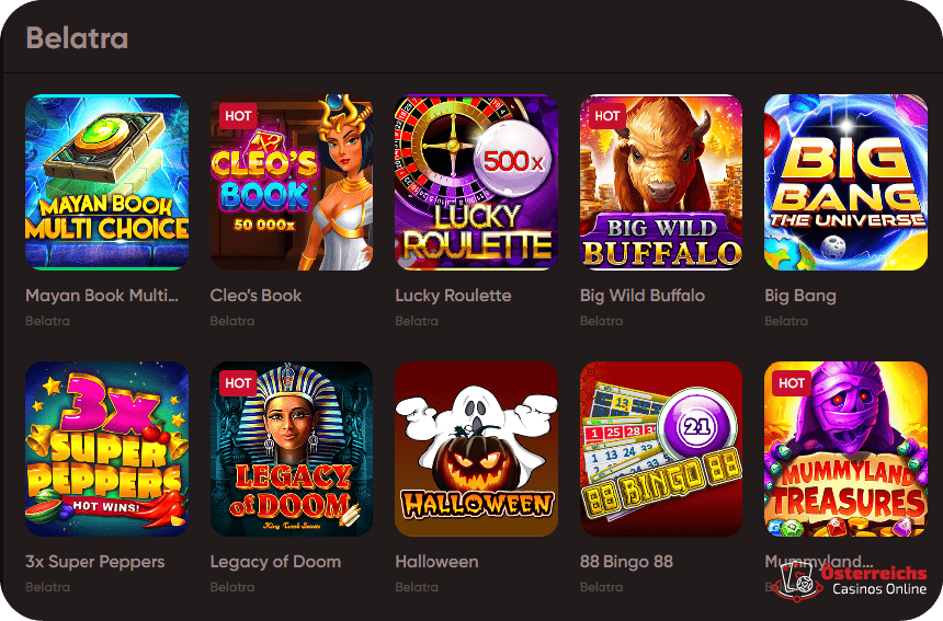 Über 100 neue Spiele von Belatra in der Spielebibliothek des Ludios Casinos