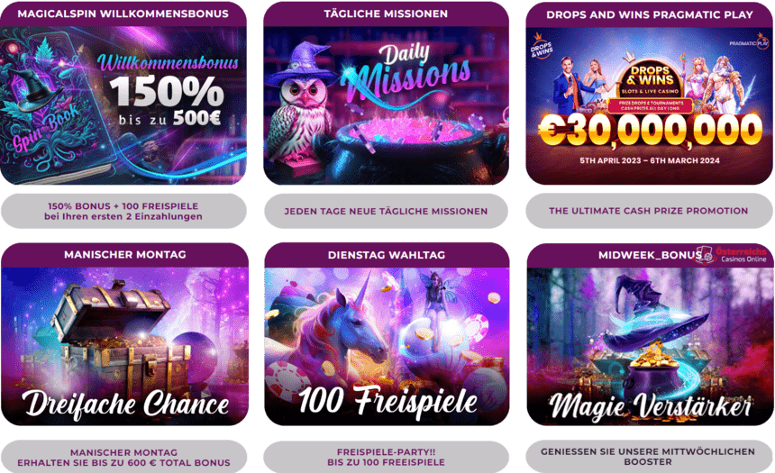Promotionsgebote Promotionsgebote in MagicalSpin Casino Online