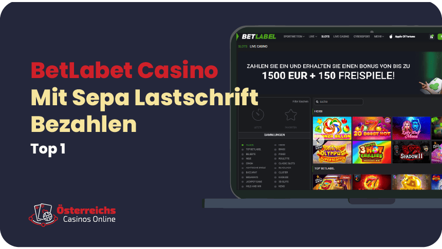 Betlabel AT mit ELV Sieger im Ranking der besten Online Casinos mit Lastschrift - Betlabel Casino