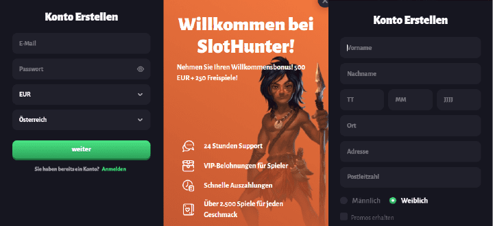 Casino Anmeldung Online Casino Anmeldung bei Slothunter