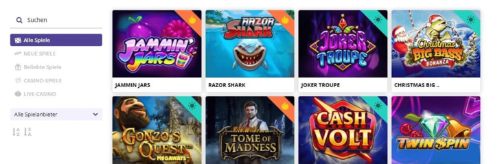 Spiel-Katalog Spiel-Katalog von Sugar Casino für Spieler aus Österreich 2025