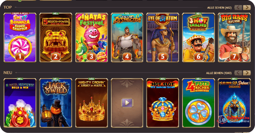 Casino Spielangebote Mehr als 10.000 Spiele im Vici Bet Casino um echtes Geld