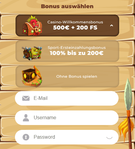 Registrierungsprozess Registrierungsprozess bei Wazamba Casino für Spieler aus Österreich 2025