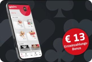 Poker Bonus Casino Win2day Poker Bonus: 13 Euro Startkapital für nur 1 Euro Einzahlung - Poker-Karten und Chips auf grünem Filz