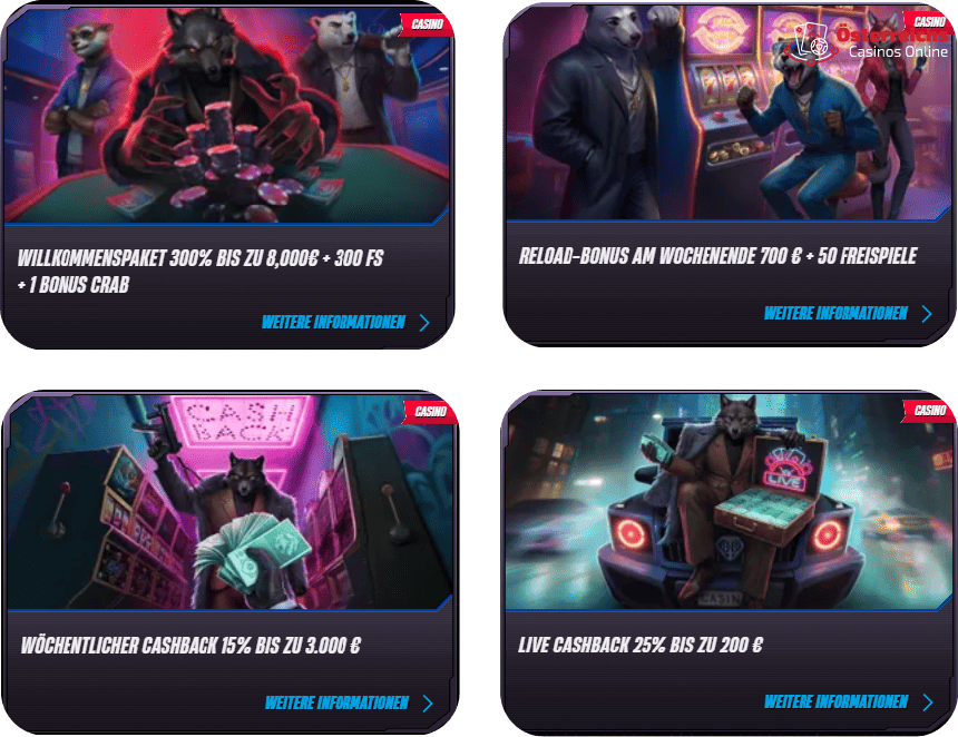 Cashback, Startguthaben und weitere Boni für Österreicher Cashback, Startguthaben und weitere Boni für Österreicher im Winrolla Internet Casino