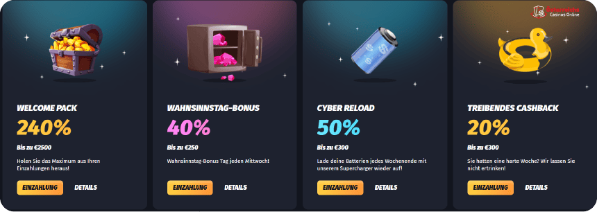Vorteilhafte Boni Vorteilhafte Boni (Freispiele, Cashback, Boni ohne Einzahlung) bei Winshark Österreich
