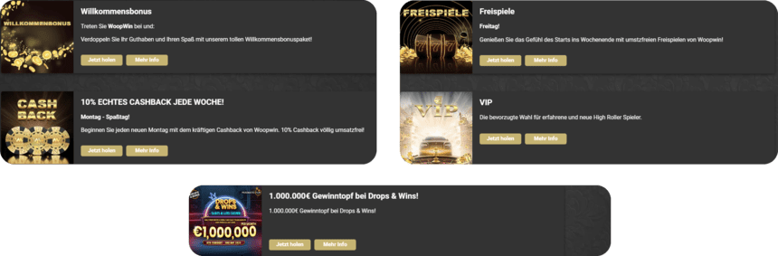 Promotionsgebote Promotionsgebote in Woop Win Casino Online