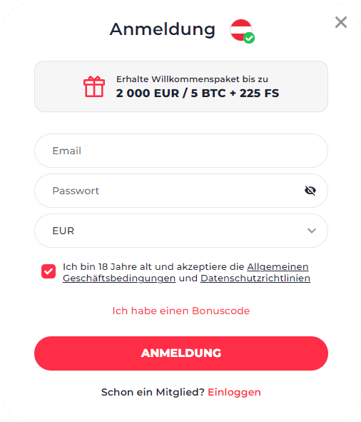 Registrierungsprozess Registrierung bei YOJU Casino für Spieler aus Österreich 2025