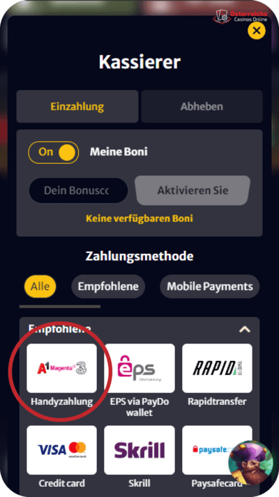 Zahlung über Drei an HellSpin Zahlung über Drei an HellSpin