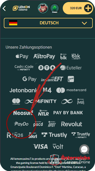 Optionen für eine Einzahlung in einem Lemon Online-Casino Optionen für eine Einzahlung in einem Lemon Online-Casino